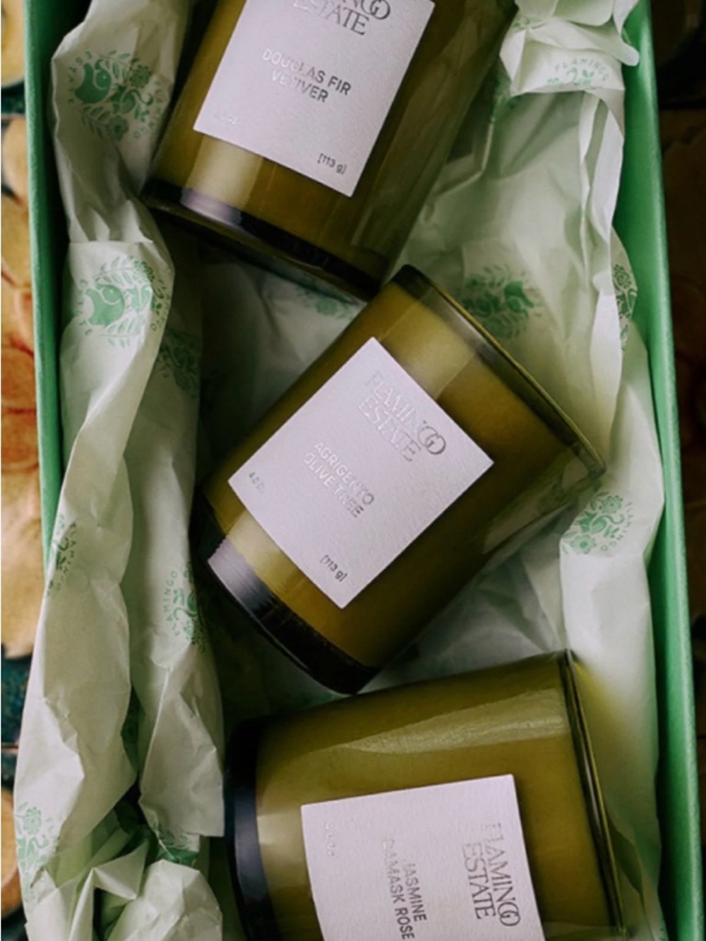 Flamingo Estate Mini Three Sisters Candle Set, iconic scents. Retail: $98